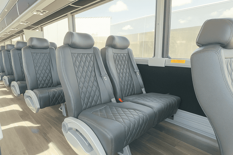 interior of Marysville Coach Bus Service charter bus