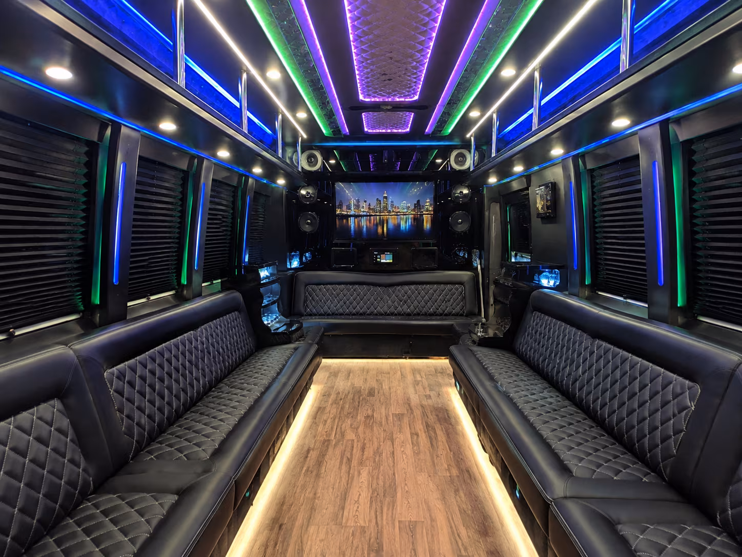 marysville 25 passenger party bus interior
